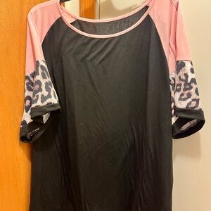 Stylish Pink and Black Women's Top